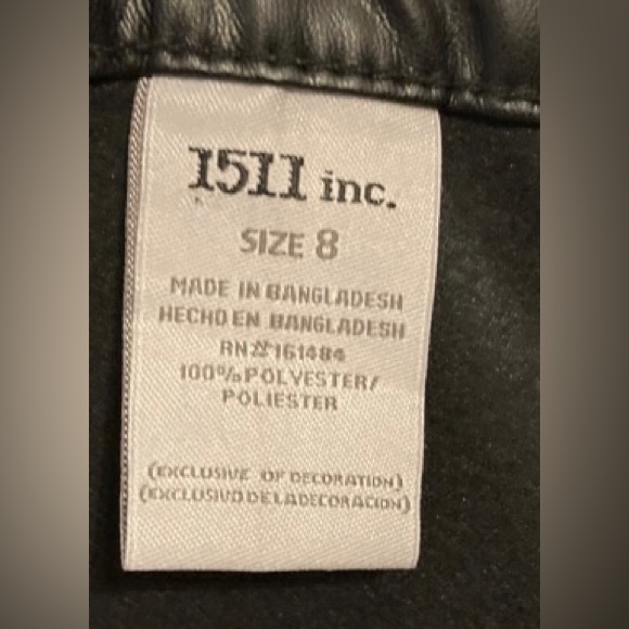 1511 inc. Black Faux Leather Mid Rise Legging Pants, 8 - Picture 11 of 11